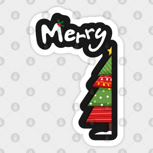 Merry Christmas Funny Couples Matching T-shirt Sticker by KsuAnn